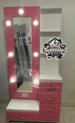 peinadora muñequera luz led vidrio completo varios 6