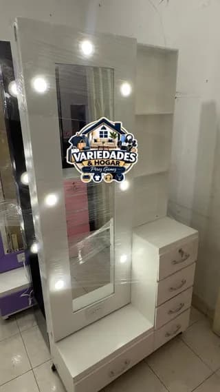 peinadora muñequera luz led vidrio completo varios 1