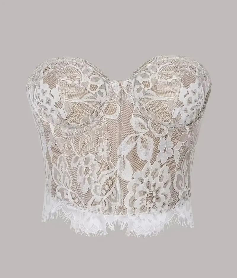 corset de dama de encaje blanco T-S