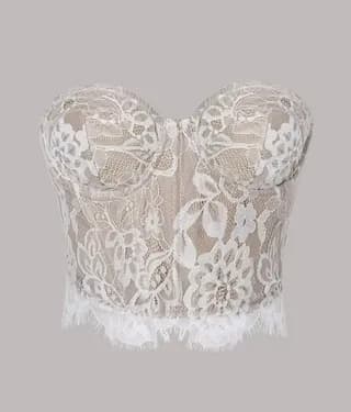 corset de dama de encaje blanco T-S 1