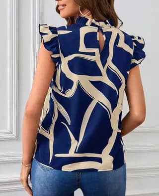 Camisa Mujer Estampado Azul T-XL 2