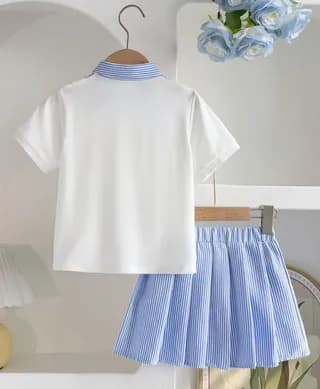 conjunto dos piezas blanco con azul T-2-3a 2