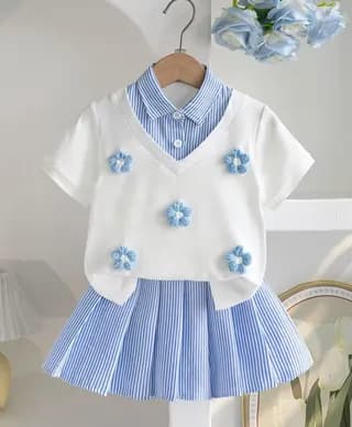 conjunto dos piezas blanco con azul T-2-3a 1