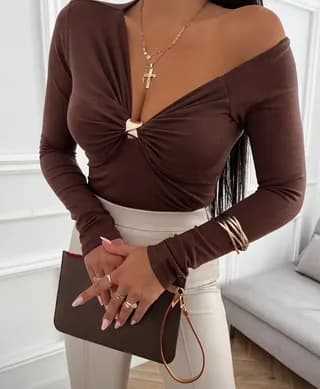 Camisa Manga Larga Marron T-M 1